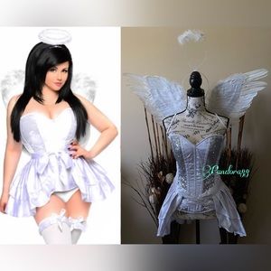 Sexy angel corset burlesque costume